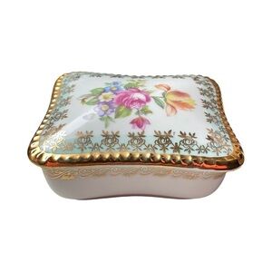 Vintage PM Martinroda Porcelain Hand Painted Trinket Box Germany